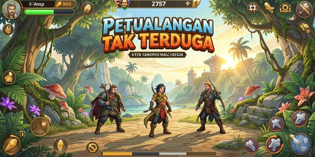 Tangkapan layar gameplay petualangan mendebarkan di 2757.