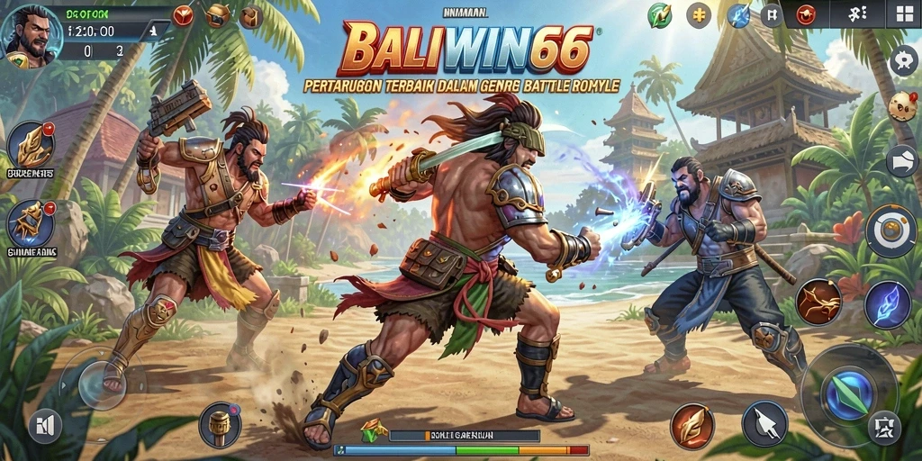 Gameplay seru dalam BALIWIN66 dengan pertarungan Battle Royale yang mendebarkan.