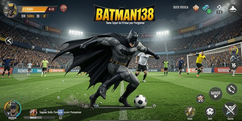 Tampilan gameplay menegangkan di lapangan sepak bola utama.