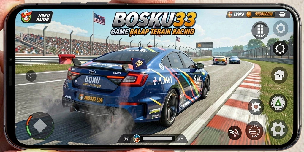 Gameplay Racing yang seru dan mendebarkan di BOSKU33.