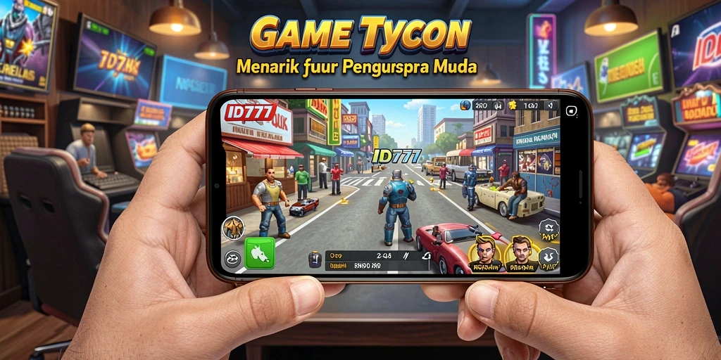 Tangkapan layar ID777 menampilkan gameplay seru dalam membangun kerajaan bisnis.