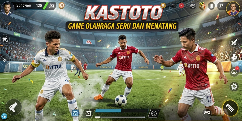 Tampilan gameplay seru dengan aksi olahraga nyata di KASTOTO.