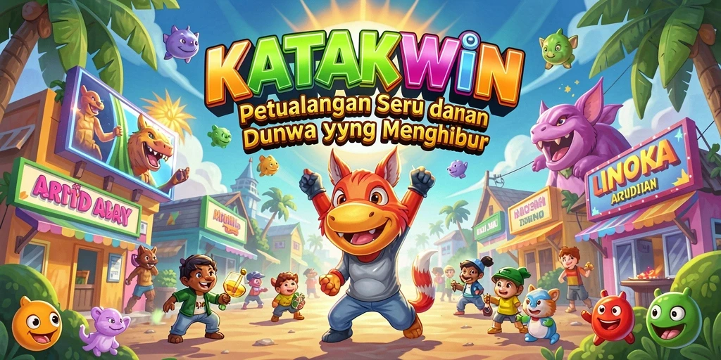 Tampilan gameplay seru di KATAKWIN dengan rintangan berwarna-warni.