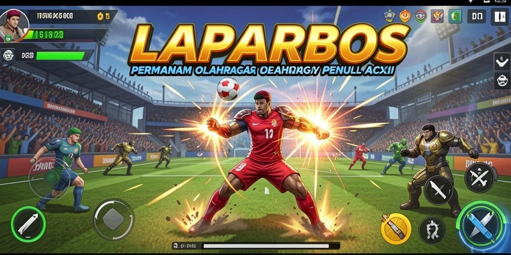 Screenshot dari gameplay LAPARBOS menampilkan aksi mendebarkan permainan olahraga.