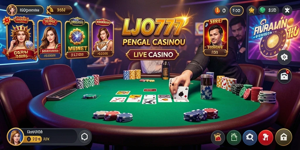 Tampilan menarik gameplay seru LJO777 di Live Casino.