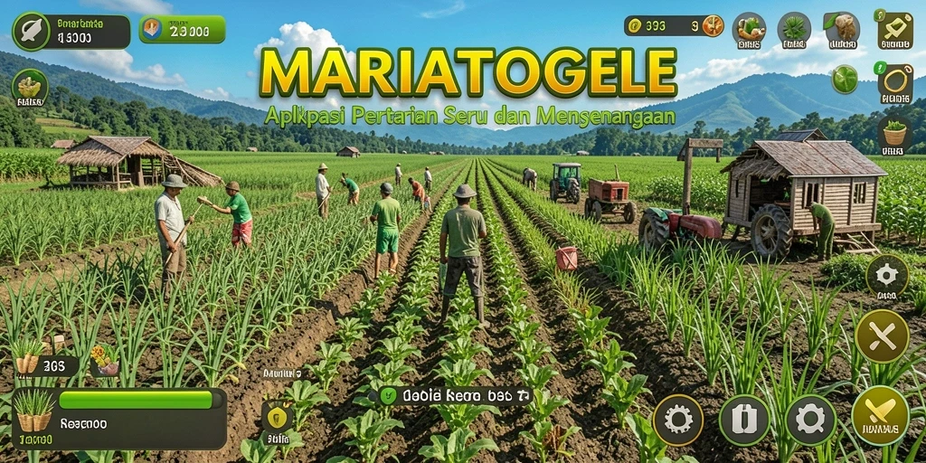 Gameplay MARIATOGEL menampilkan petualangan pertanian yang seru dan menantang.