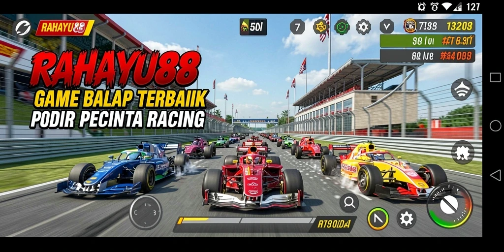 Screenshot gameplay RAHAYU88 menunjukkan balapan yang mendebarkan.