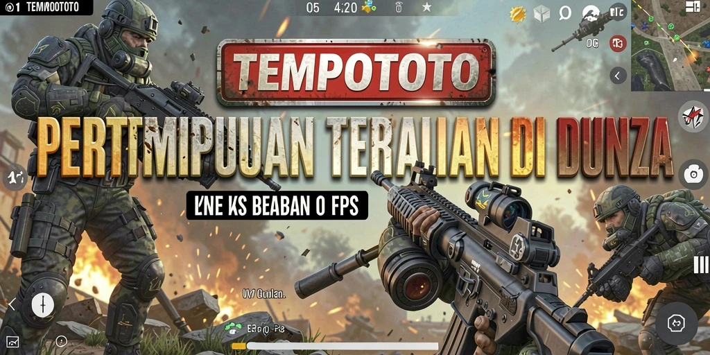 Tangkapan layar menunjukkan aksi seru dalam permainan FPS TEMPOTOTO.